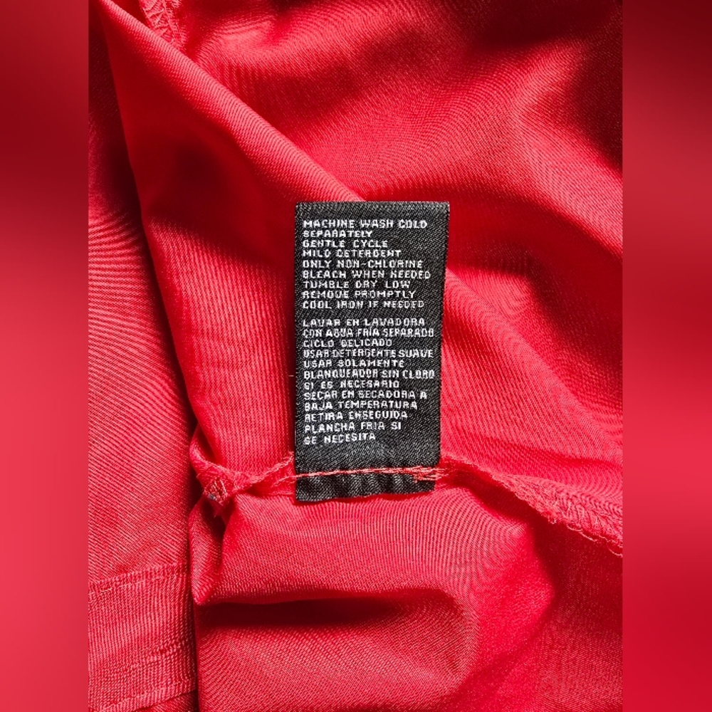 Jones New York XL Red Windbreaker Raincoat Utility Jacket Lightweight Hooded EUC - Picture 7 of 8